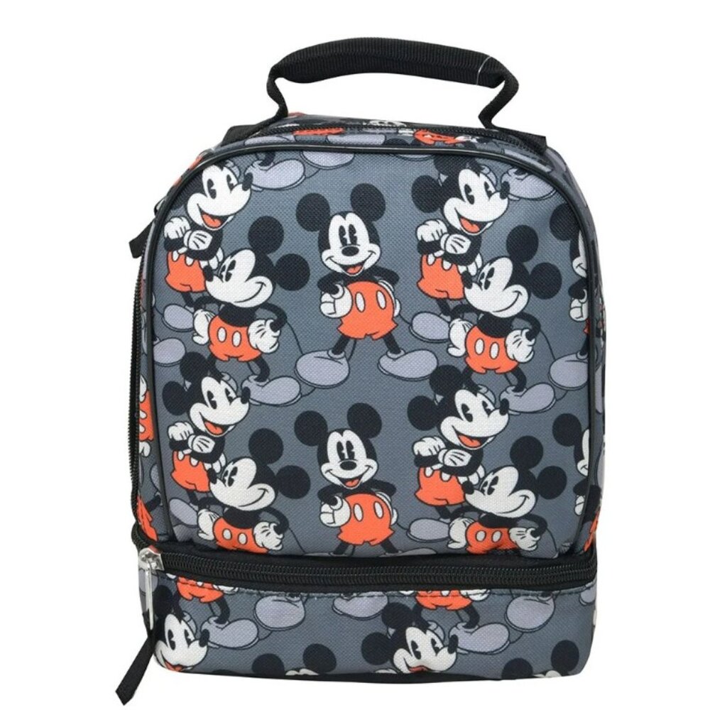 Mickey Mouse All Over Print Insulated Lunch Bag Gray Disney